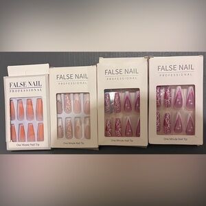 False Nail Professional Set - Pink and Orange